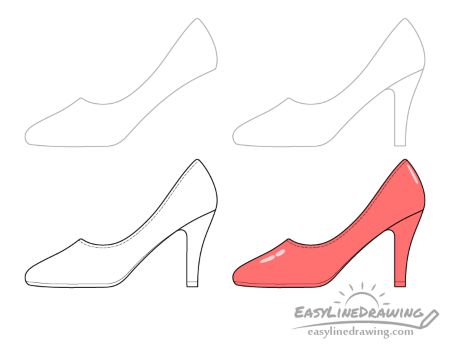 Red High Heels Drawing