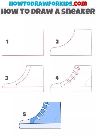 Simple Blue Sneaker Drawing