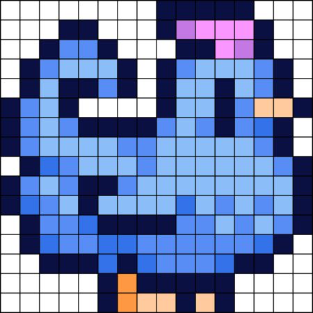 Stardew Valley Blue Chicken Perler Bead Pattern