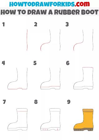 Yellow Rubber Boot Drawing