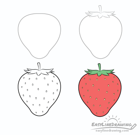 4-Step Easy Strawberry Drawing