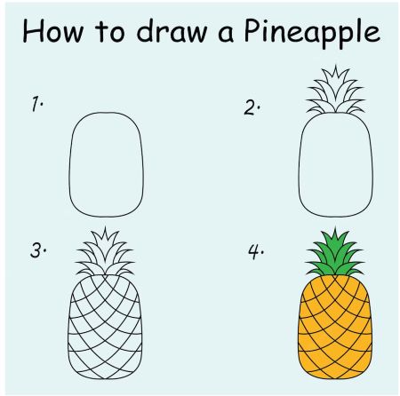 4-Step Pineapple Drawing