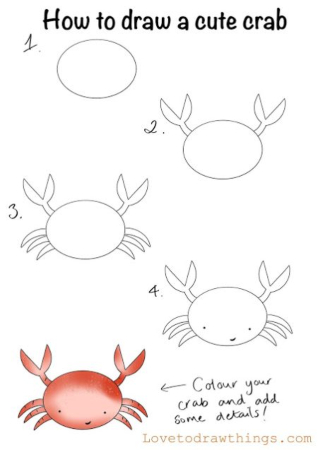 Adorable Crab Drawing