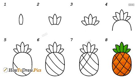 Adorable Pineapple Drawing