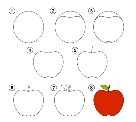 simple apple drawing