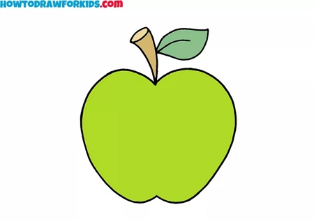 HOW TO DRAW AN APPLE DRAWING VERY EASY STEP BY STEP - YouTube