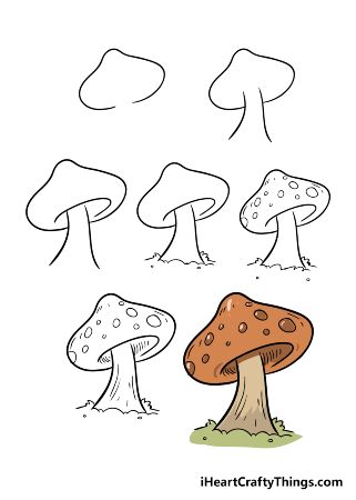 Brown Mushroom Drawing