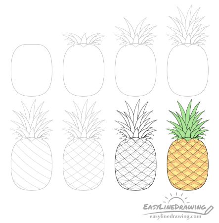 Awesome Pineapple Drawing