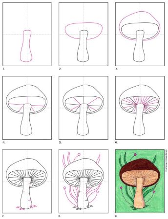 Cool Mushroom Drawing