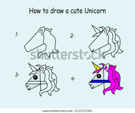 Cool Unicorn Head Drawing