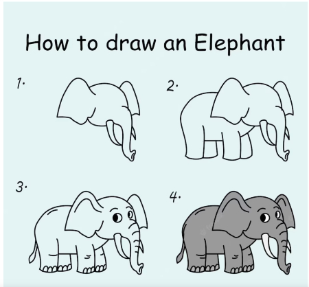 Curious Elephant Drawing