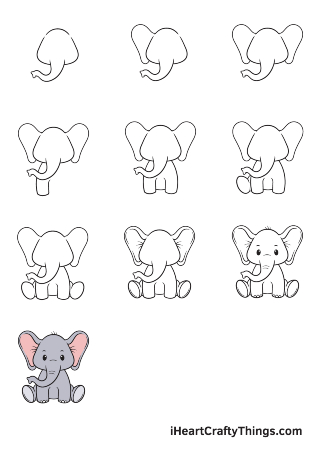 Cute Elephant Drawing