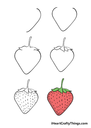 Cute Strawberry Drawing