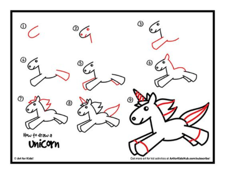 Jumping Unicorn Drawing