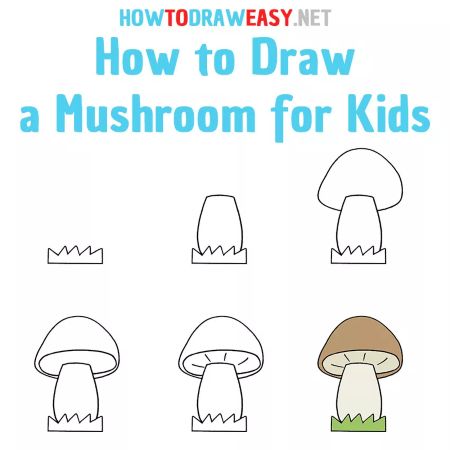 20 Easy Mushroom Drawing Tutorials for Kiddos - Cool Kids Crafts