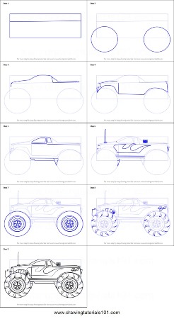 Monstrous Monster Truck Drawing