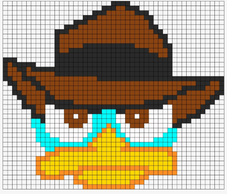 Perry the Platypus Perler Bead Pattern