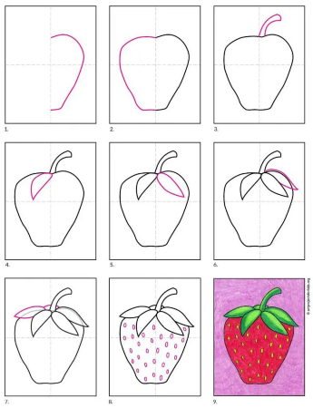 Pretty Strawberry Drawing