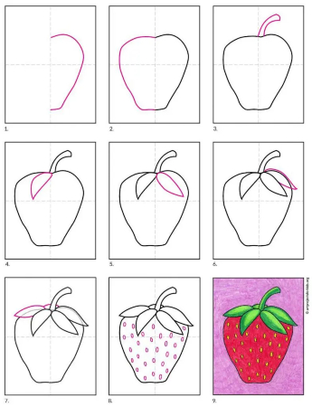 19 of the Sweetest Strawberry Drawings Ever - Cool Kids Crafts