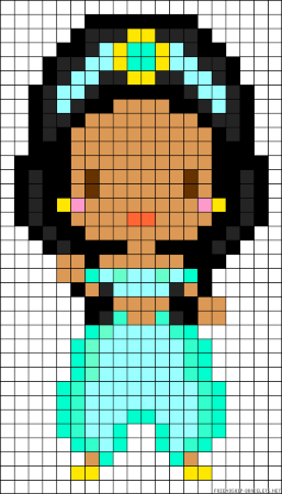 Princess Jasmine Perler Bead Pattern