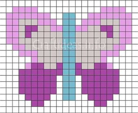 Purple Butterfly Perler Pattern