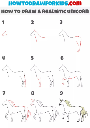 Realistic Unicorn Drawing