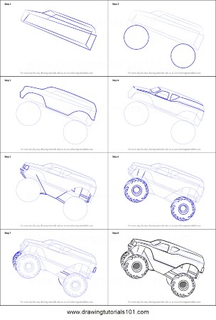 Tilted Monster Truck Sketch