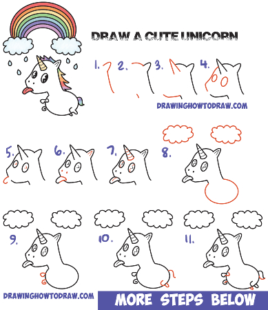 Tongue Out Unicorn Drawing
