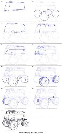 Volkswagen Monster Truck Hybrid Drawing