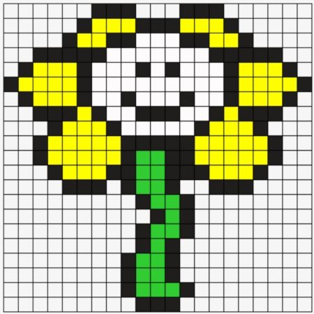 Flowey The Flower Kandi Pattern  Pixel art grid, Undertale pixel art,  Pixel art