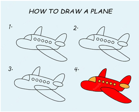 Adorable Airplane Drawing