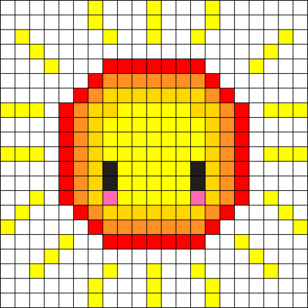 Adorable Sun Perler Bead Pattern