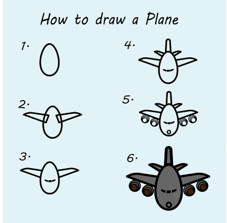 Airplane Front View Drawing