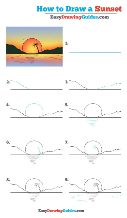 Beautiful Sunset Drawing