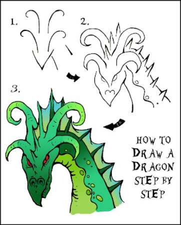 Cheeky Dragon Face Drawing