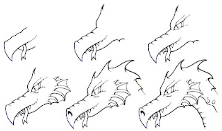 Cool Dragon Face Drawing