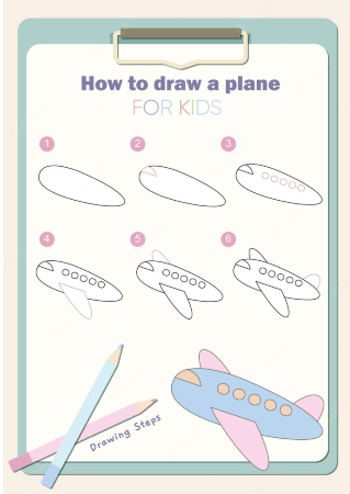 Cute Airplane Drawing