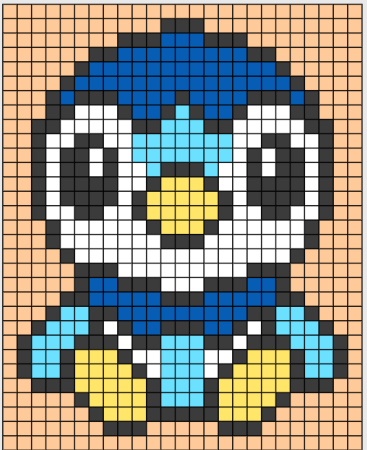 Cute Piplup Perler Beads