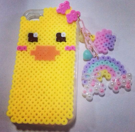 Duckie Perler Bead Phone Case