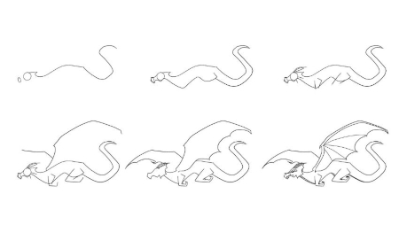 awesome flying dragon drawings