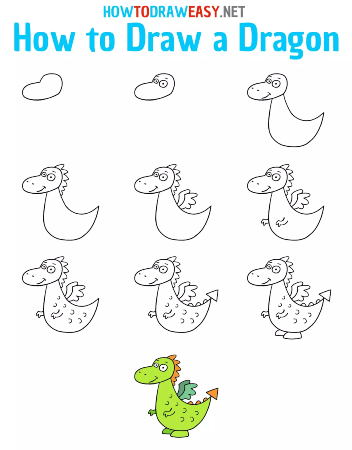 23 Fiery and Easy Dragon Drawings - Cool Kids Crafts