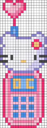 Hello Kitty Phone Perler Bead Pattern