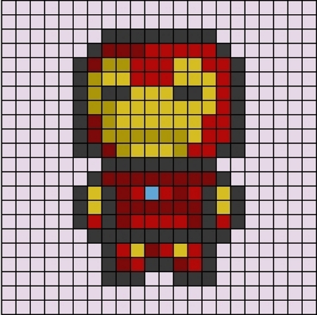 Iron Man Perler Bead Pattern, Bead Sprites