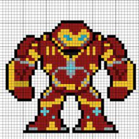 Perler bead Iron Man I made using no glue. : r/ironman