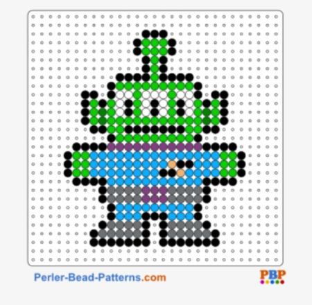 Little Green Men Perler Pattern