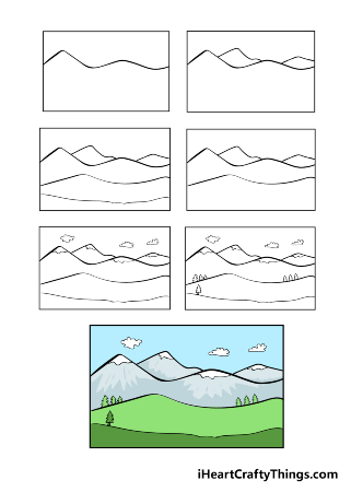 Peaceful Mountain Drawing