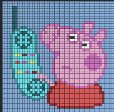 Peppa Pig with a Phone Perler Bead Pattern