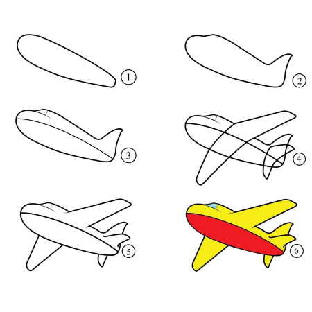 Yellow Airplane Drawing