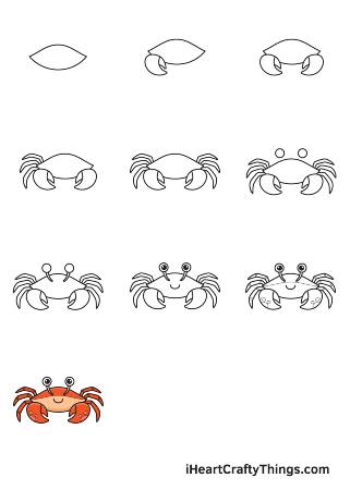 Adorable Crab Drawing