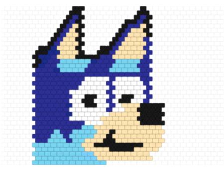 Bluey Face Perler Bead Pattern